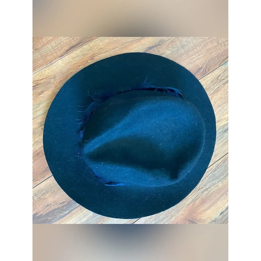Zadig & Voltaire Deluxe Black 100% Wool Steva Fedora Hat